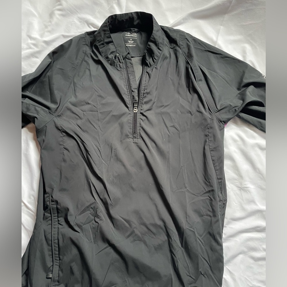 Medium Windbreaker Adidas Jacket with Brand Written on the Sleeve